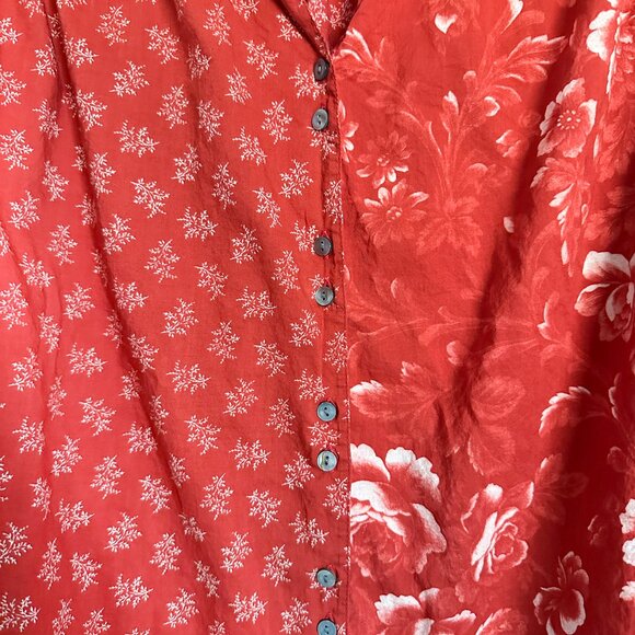 EUC Sundance Red Floral Blouse - Picture 5 of 9